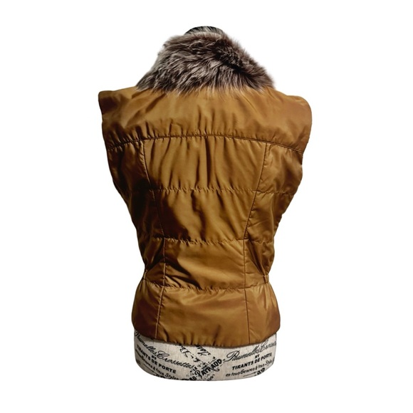 Ermanno Scervino  Women’s Brown Leather Faux Fur Vest. Size 8 - Picture 4 of 10